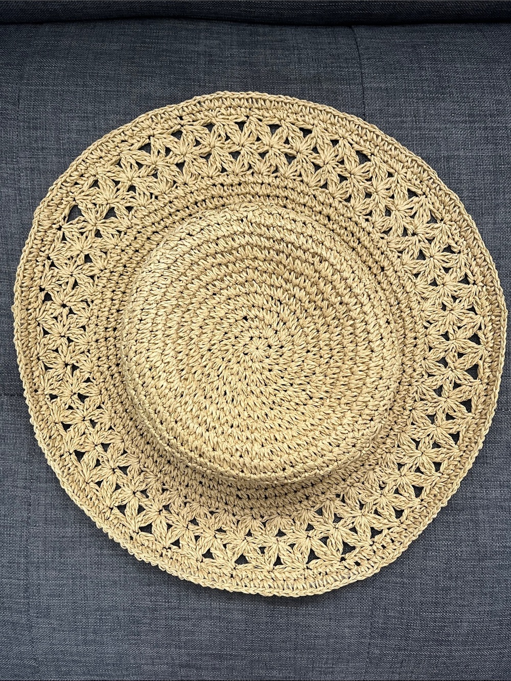 aerie Crochet Sun Hat in Straw Yellow - Picture 3 of 5